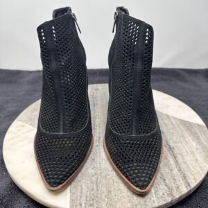 Vince Camuto Shoes Womens Size 9.5 Black Suede Levesna Booties Block Heel Zip